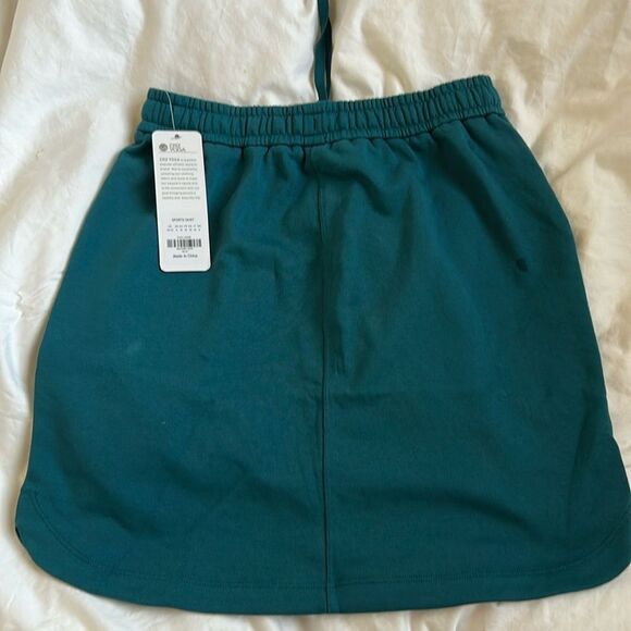 CRZ YOGA Cotton Sweat 17'' Jersey Skirt with Pockets, Green Jade, XS, NWT - Picture 3 of 10